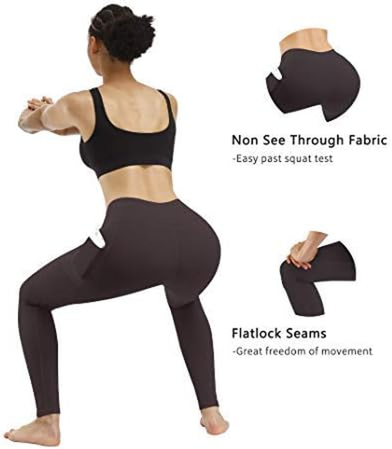 2 Pack High Waist Yoga Pants, Pocket Yoga Pants Tummy Control Workout Running 4 Way Stretch Yoga Leggings